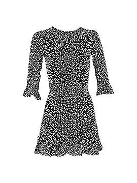 Reformation Reformation Doutzen Polka-Dot Mini Dress in Black Viscose (view 1)