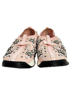 Christian Dior Dior Fusion Crystal-Embellished Slip-On Sneakers in Pink Polyester (view 2)