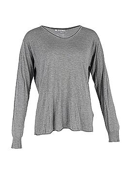 Alexander Wang Alexander Wang Scoop Neck Long Sleeve T-Shirt in Grey Cotton (view 1)