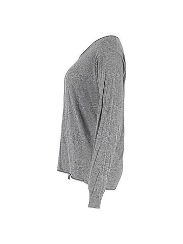 Alexander Wang Alexander Wang Scoop Neck Long Sleeve T-Shirt in Grey Cotton (view 2)