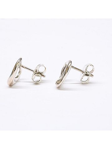 Tiffany & Co. TIFFANY&amp;Co. Tiffany &amp; Co. AG925 Elsa Peretti Open Heart Stud Earrings, Silver, Women's (view 2)