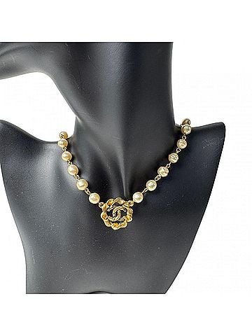 Chanel Chanel Coco Mark Pearl Necklace 3647 (Women's) (view 2)