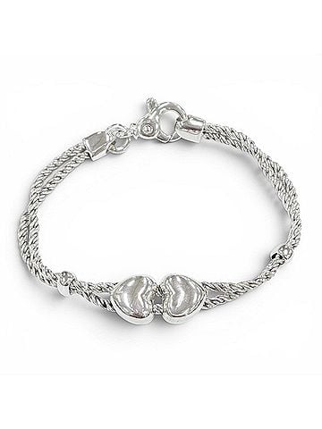 Tiffany & Co. TIFFANY&amp;Co. Tiffany Vintage 925 Heart Double Rope Bracelet, Silver, Made in Italy, Weight 19.0g, Women's. (view 1)