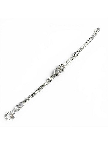 Tiffany & Co. TIFFANY&amp;Co. Tiffany Vintage 925 Heart Double Rope Bracelet, Silver, Made in Italy, Weight 19.0g, Women's. (view 2)