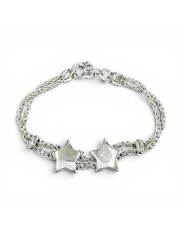 Tiffany & Co. TIFFANY&amp;Co. Tiffany Vintage 925 Star Double Rope Bracelet, Silver, Made in Italy, Weight 23.6g, Women's. (view 1)