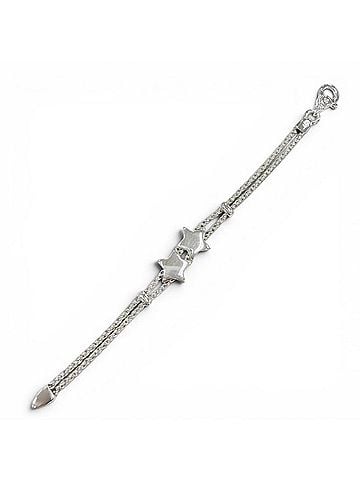 Tiffany & Co. TIFFANY&amp;Co. Tiffany Vintage 925 Star Double Rope Bracelet, Silver, Made in Italy, Weight 23.6g, Women's. (view 2)