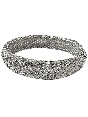 Tiffany & Co. TIFFANY&amp;Co. Tiffany Somerset Bangle SV925 Mesh Bracelet Accessory Silver Weight 57.6g Men's (view 2)