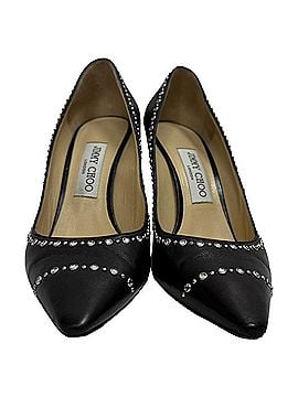 Jimmy Choo Jimmy Choo Romy Embellished Pumps in Black Calf Leather (view 2)