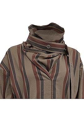 Acne Acne Studios Belted Striped Midi Shirt Dress in Multicolor Wool (view 2)