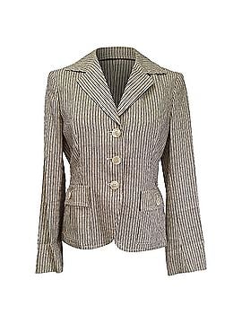 Max Mara Max Mara Striped Blazer in Beige Cotton (view 1)