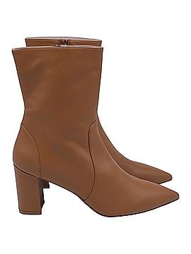 Stuart Weitzman Stuart Weitzman Renegade Pointed-Toe Ankle Boots in Brown Leather (view 1)