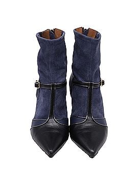 Malone Souliers Malone Souliers Sock Ankle Boots in Navy Blue Suede (view 2)