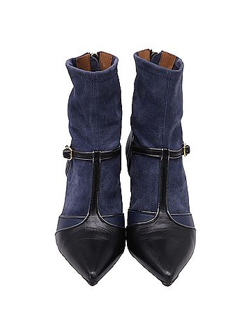 Malone Souliers Malone Souliers Sock Ankle Boots in Navy Blue Suede (view 2)