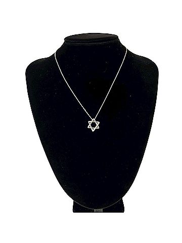 Tiffany & Co. TIFFANY&amp;Co. Tiffany Vintage Star of David Necklace, Sterling Silver 925 Pendant, a80-6 (view 2)