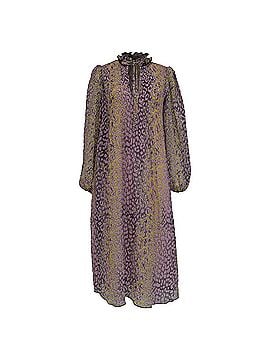 Ganni Ganni Leopard-Print Midi Dress in Multicolor Polyester (view 1)