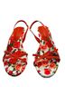 Marc Fisher Floral Red White Green Heels Size 8 1/2 - photo 1