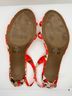 Marc Fisher Floral Red White Green Heels Size 8 1/2 - photo 7
