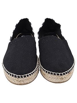 OFF-WHITE Off-White Striped Slip-on Espadrille Flats in Black Canvas (view 2)