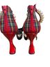 Betsey Johnson Plaid Red Black Heels Size 9 1/2 - photo 2