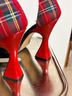 Betsey Johnson Plaid Red Black Heels Size 9 1/2 - photo 7