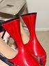 Betsey Johnson Plaid Red Black Heels Size 9 1/2 - photo 10