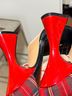Betsey Johnson Plaid Red Black Heels Size 9 1/2 - photo 11