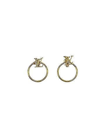 Louis Vuitton LOUIS VUITTON Louis Vuitton Boucles d'Oreilles Hoop LV Eclipse Earrings GP Gold Accessory 1117e (view 1)