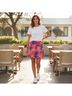 Bill Blass Floral Multi Color Orange Pink Skort Size 10 - photo 4
