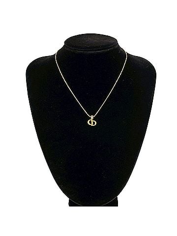 Christian Dior Christian Dior CD Logo Motif Top GP Necklace Pendant Choker Accessory Gold 1087b (view 2)