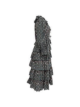 Ulla Johnson Ulla Johnson Odile Ruffled Midi Dress in Olive Cotton (view 2)