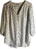 Pleione 100% Polyester Stars White Black Blouse Size M - photo 1