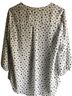 Pleione 100% Polyester Stars White Black Blouse Size M - photo 2