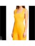 Saloni 100% Viscose 96% Polyester 4% Spandex Yellow Orange Jumpsuit Size 10 - photo 6
