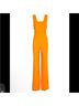 Saloni 100% Viscose 96% Polyester 4% Spandex Yellow Orange Jumpsuit Size 10 - photo 9
