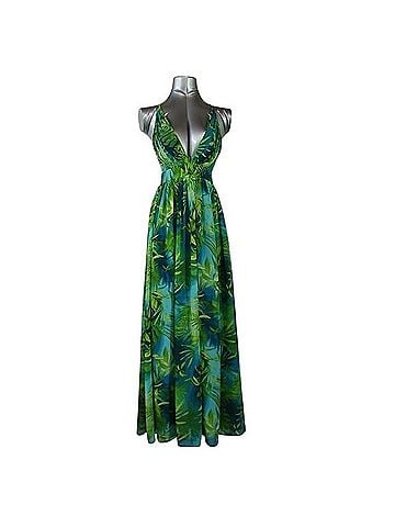 Akira Tropical Palm Leaf Casual Dress (view 1)