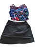 Miraclesuit Floral Solid Black Multi Color Purple Blue Two Piece Swimsuit Size 10 - photo 1
