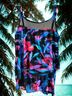Miraclesuit Floral Solid Black Multi Color Purple Blue Two Piece Swimsuit Size 10 - photo 4
