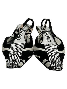 Tom Ford Tom Ford Zebra-Print Slingback Pumps in Black and White Suede (view 2)