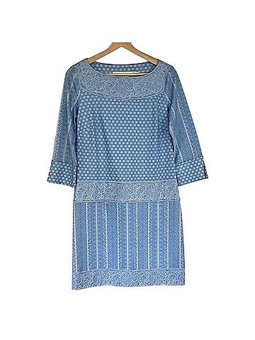 Gretchen Scott Designs Jersey Border Blue Kanga Dress Casual Dress (view 1)