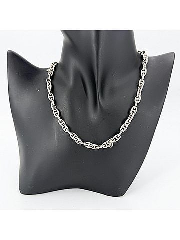 Hermès Hermes Chaine d'Ancre TPM Chain Necklace for Women, 62 Links, Vintage Jewelry, Sterling Silver 925, Approx. 29.9g (view 2)