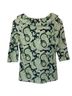 Gretchen Scott Designs Paisley Green Blue 3/4 Sleeve Blouse Size S - photo 2