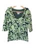 Gretchen Scott Designs Paisley Green Blue 3/4 Sleeve Blouse Size S - photo 1