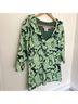 Gretchen Scott Designs Paisley Green Blue 3/4 Sleeve Blouse Size S - photo 5