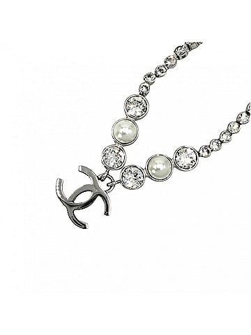 Chanel Chanel Necklace for Women, Coco Mark, Chain Accessory with Adjustable Clasp, Rhinestones, Faux Pearl, B25B, Approx. 20.1g, 2025 Model (view 1)