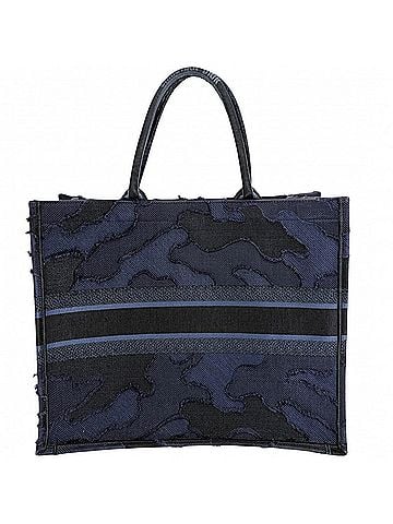 Christian Dior Christian Dior Tote Bag for Women, Shoulder Bag, Book Tote, Handbag, Resort Collection, Camouflage, Canvas, Navy Blue (view 2)