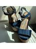 Sam & Libby Blue Tan Heels Size 7 - photo 3