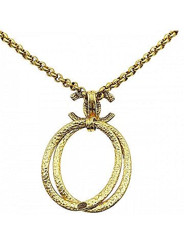 Chanel Chanel Women's Necklace, Coco Mark Long Turnlock Closure, Vintage, CHANEL GP 96P Gold, Approx. 56.2g, 1996 (view 2)