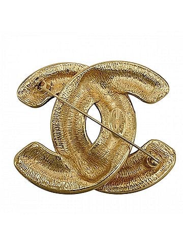 Chanel Chanel Brooch for Women, Matelassé, Coco Mark, Vintage Accessory, CHANEL GP Gold, Approx. 35.2g (view 2)