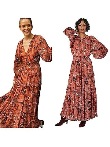 Cleobella Ellowen Paisley Chiffon Maxi Dress Cocktail Dress (view 1)