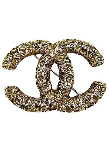 Chanel Chanel Brooch for Women, Magma Coco Mark, Lava Design, CHANEL GP 93A Gold, Approx. 16.5g, 1993 (view 1)